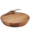 Nambe Harmony Cheese Board With Knife In Brown