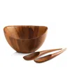 Nambe Portables Wood Salad Bowl With Servers In Wood