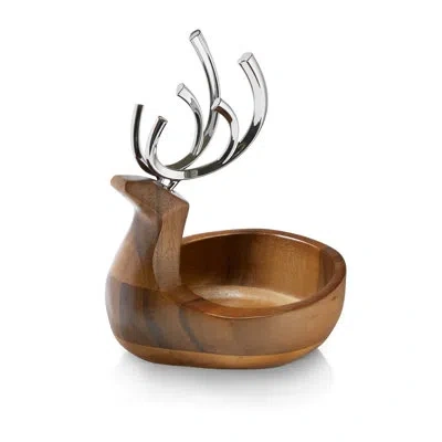 Nambe Holiday - Reindeer Candy Dish In Brown