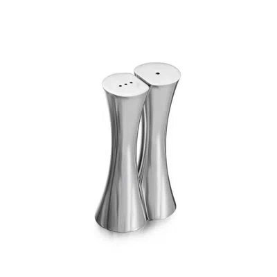 Nambe Kissing Salt & Pepper Shakers In Silver