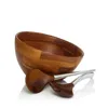 Nambe Luna Salad Bowl & Servers - Exclusive In Brown