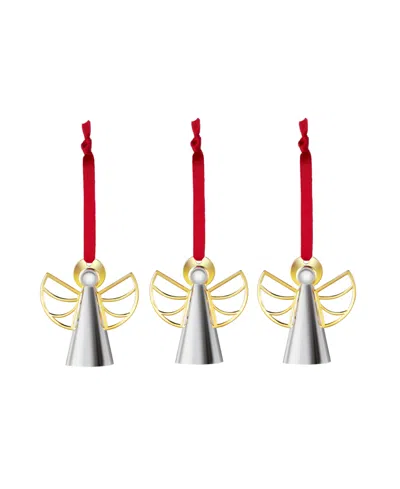 Nambe Mini Angel Ornament, Set Of 3 In Silver