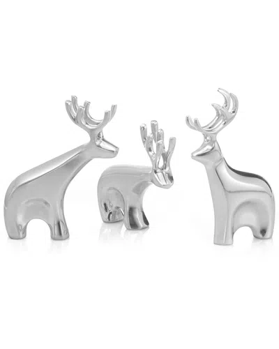 Nambe Mini Blitzen Reindeer Set In Gray