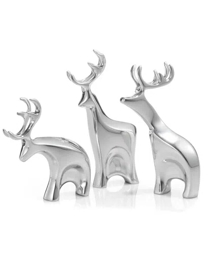 Nambe Mini Dasher Reindeer Set In Silver