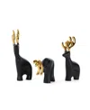 Nambe Mini Prancer Reindeer Figurines, Set Of 3 In Black