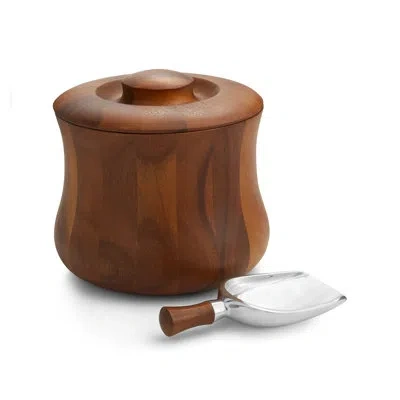 Nambe Nara Ice Bucket W/ Scoop In Brown