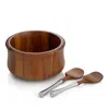 Nambe Nara Salad Bowl With Servers In Multi