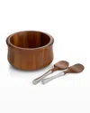 Nambe Nara Salad Bowl With Servers In Brown