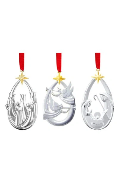 Nambe Nambé Nativity Ornament Trio In Silver
