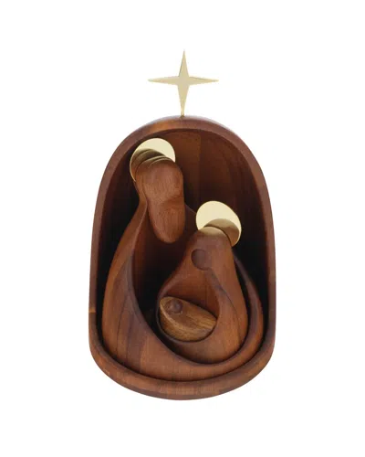 Nambe Nesting Nativity In Brown