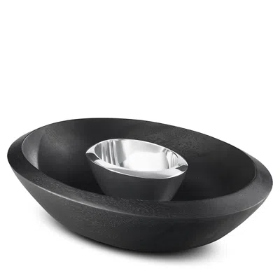 Nambe Noir Chip & Dip Bowl In Green