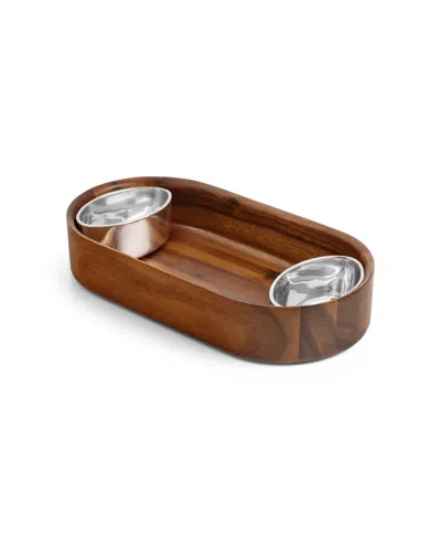 Nambe Oblong Nest Chip N Dip In Brown