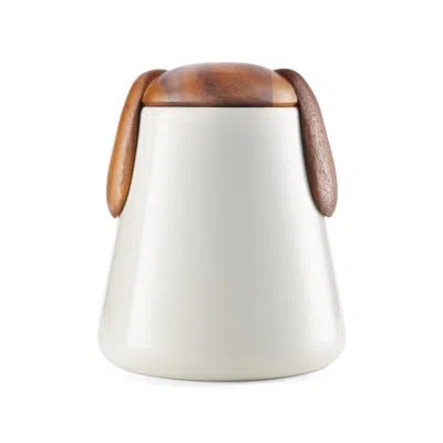 Nambe Pet  Dog Treat Jar In White