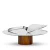 Nambe Pinnacle Cake Plate With Server In Brown