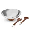 Nambe Pinnacle Salad Bowl With Servers In Multi