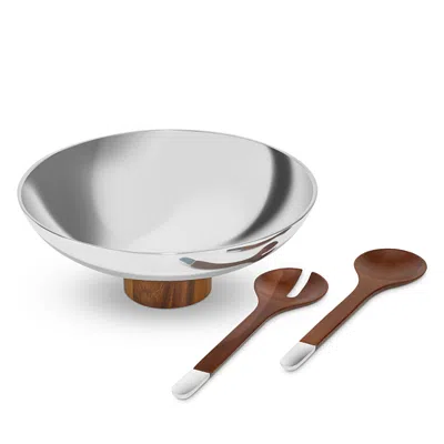 Nambe Pinnacle Salad Bowl With Servers In Multi