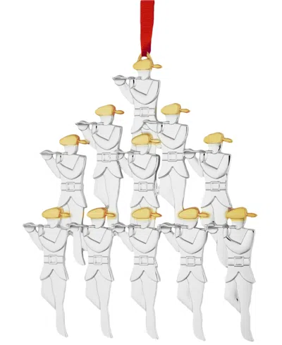 Nambe Pipers 12 Days Of Christmas Holiday Ornament In Silver