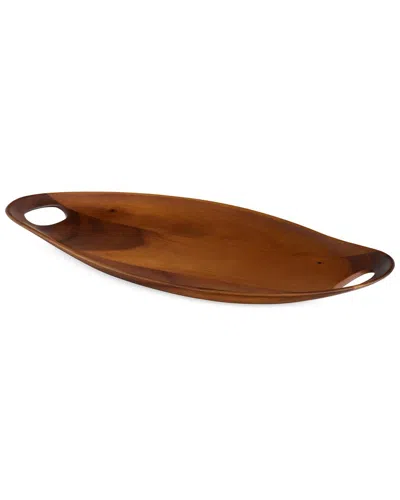 Nambe Portables 18in Wood Tray In Brown