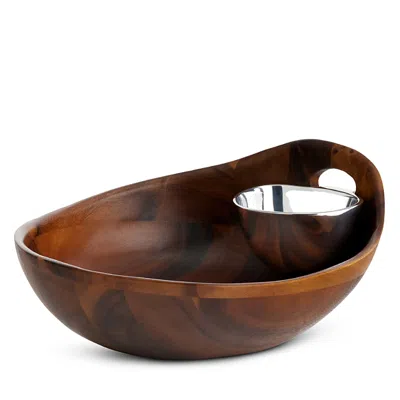 Nambe Portables Chip And Dip In Brown