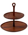 Nambe Nambé Portables Wood Tiered Server In Brown