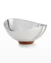 Nambe Pulse Nut Bowl In Silver &amp; Brown