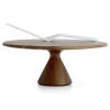 Nambe Nambé Quatro Acacia Wood Cake Pedestal & Server Set In Brown