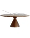 Nambe Nambé Quatro Acacia Wood Cake Pedestal & Server Set In Brown
