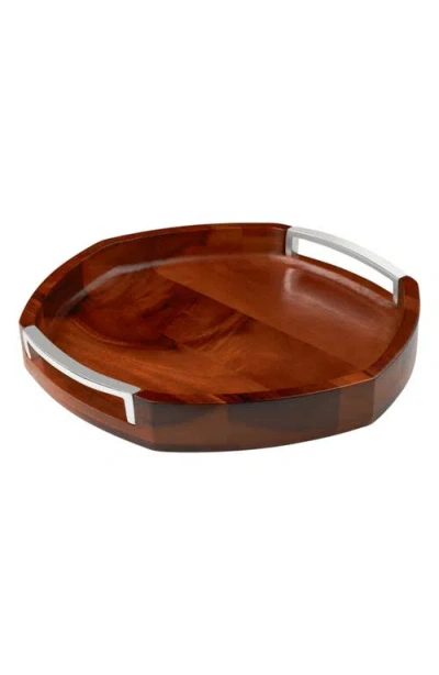 Nambe Nambé Rivet Handle Tray In Brown