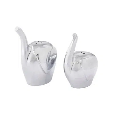 Nambe Savanna Elephant S/p Shakers In Silver
