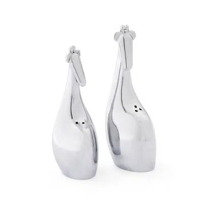 Nambe Savanna Giraffe S/p Shakers In Silver