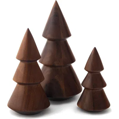 Nambe Tree Trio Set Of 3 In Brown