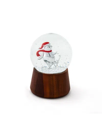 Nambe Skating Penguin Snow Globe In Silver