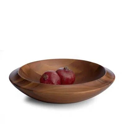 Nambe Skye Wood Centerpiece Bowl In Brown