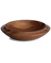 Nambe Skye Dinnerware Collection By Robin Levien Wood Centerpiece Bowl In Brown