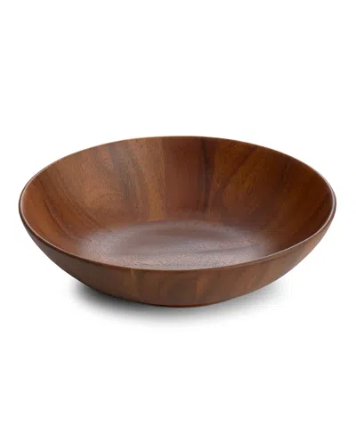 Nambe Skye Wood Salad Bowl In Brown