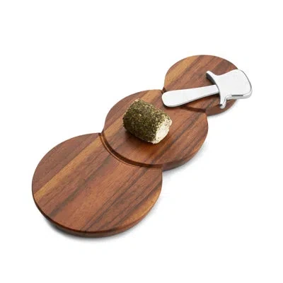 Nambe Snowman Ch Board W/ Top Hat In Brown
