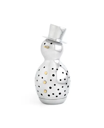 Nambe Snowman Luminary In Silver