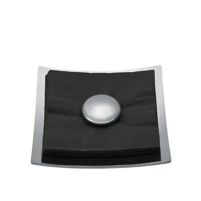 Nambe Stone Napkin Holder In Silver