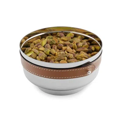 Nambe Tahoe Nut Bowl In Brown;silver