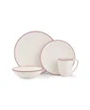 Nambe Taos 4-piece Stoneware Dinnerware Set In White