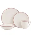 Nambe Taos 4-piece Stoneware Dinnerware Set In White