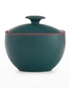Nambe Taos Lidded Stoneware Sugar Bowl In Green