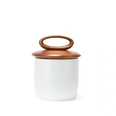 Nambe Tom Papa Breaking Bread Canister, Large In White & Brown