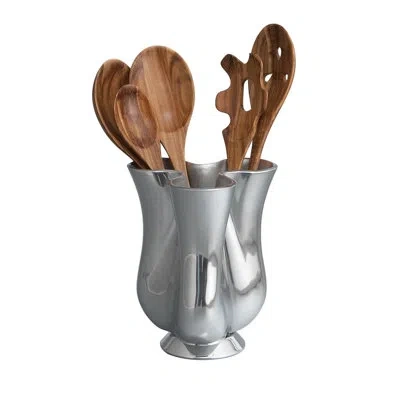 Nambe Tulip Tool Jug W/ Tools In Silver