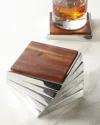 Nambe Twist Set Of 6 Coasters In Silver