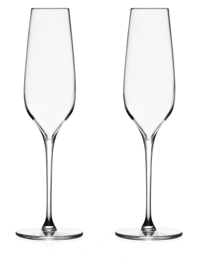Nambe Vie Set Of Two Champagne Flutes In Clear