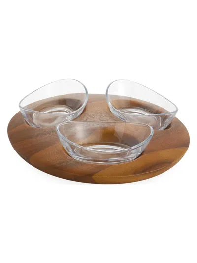 Nambe Vie Triple Snack Platter In Brown