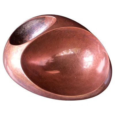 Pre-owned Nambe Vintage Fantastic Orb Centerpiece Bowl Copper Table Sculpture Alien Jensen In Brown