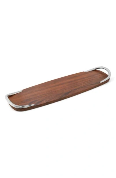 Nambe Nambé Wood Cheeseboard Tray With Handles In Brown
