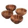 Nambe Yaro Set Of 4 Individual Salad Bowls In Acacia